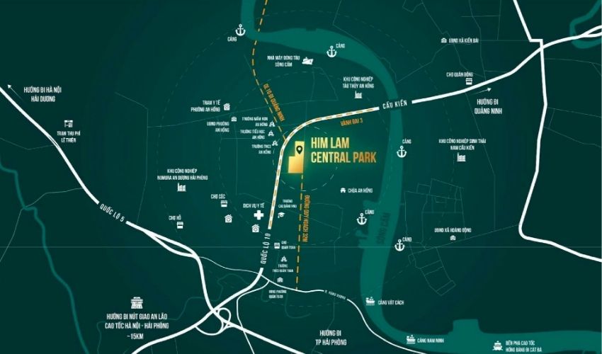 Vị trí Him Lam Central Park tọa lạc tại trái tim quận Hồng Bàng